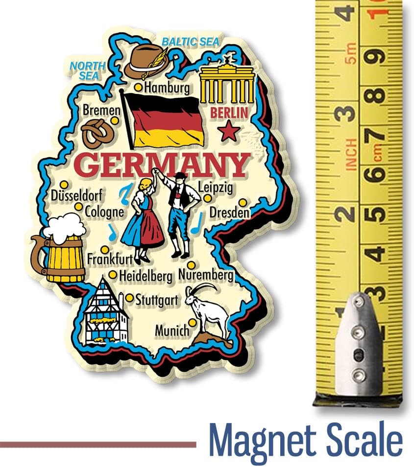 Germany Jumbo Country Map Magnet by Classic Magnets, Collectible Souvenirs Made in The USA