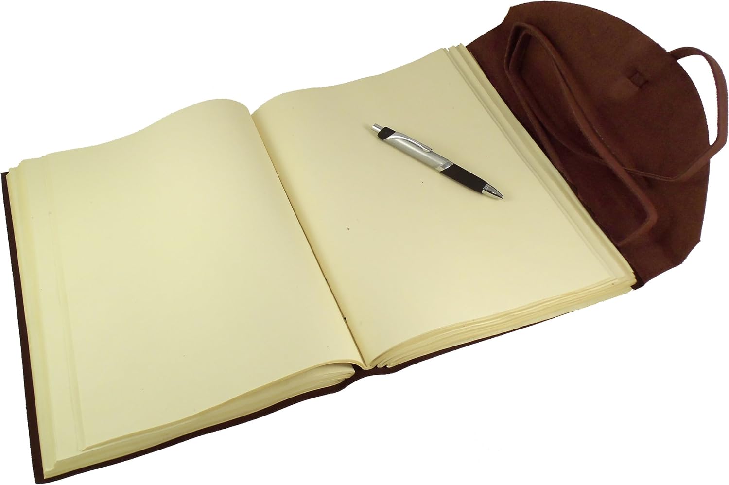 Large Genuine Leather Legacy Journal/Sketchbook with Gift Box - 380 Pages - 9" x 12" - Rich Dark Brown