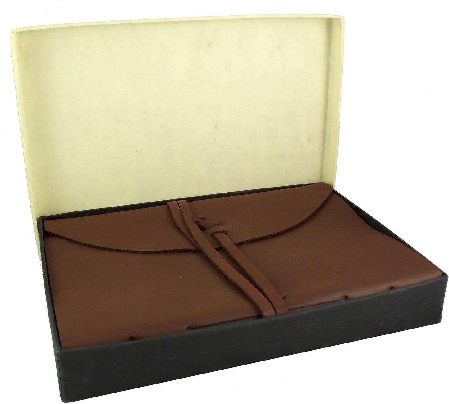 Large Genuine Leather Legacy Journal/Sketchbook with Gift Box - 380 Pages - 9" x 12" - Rich Dark Brown