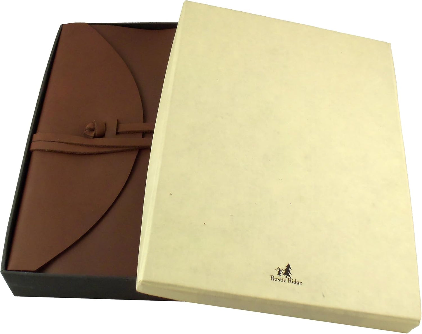 Large Genuine Leather Legacy Journal/Sketchbook with Gift Box - 380 Pages - 9" x 12" - Rich Dark Brown